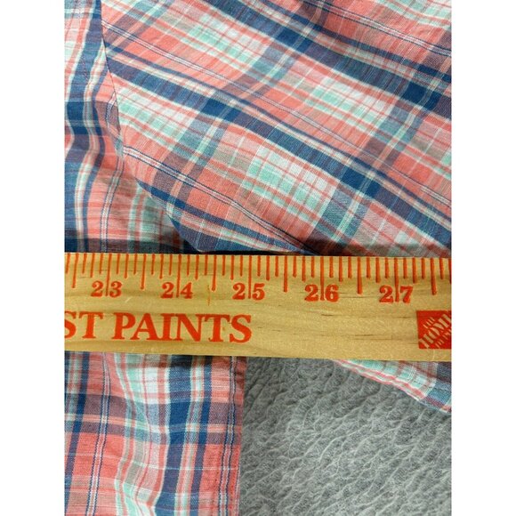 Southern Tide Linen/Cotton Plaid Long Sleeve Button Down Shirt (Men's XL) Pink - Picture 8 of 11